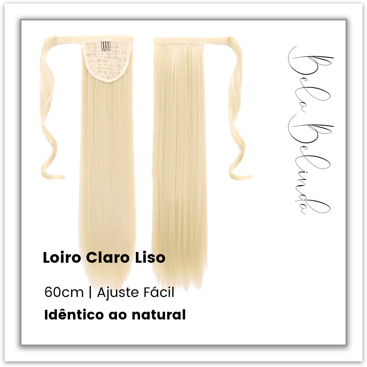 Bela Belinda Liso / 60cm Rabo-De-Cavalo Loiro Claro Entrega Rápida