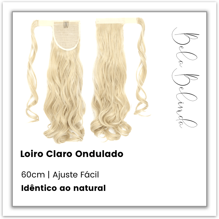 Bela Belinda Ondulado / 60cm Rabo-De-Cavalo Loiro Claro Entrega Rápida