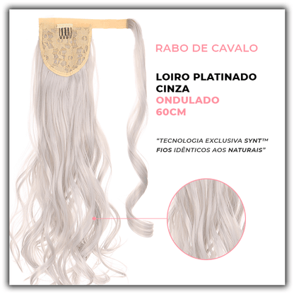 Bela Belinda Ondulado / 60cm Rabo-De-Cavalo Castanho Loiro Platinado Cinza Entrega Rápida
